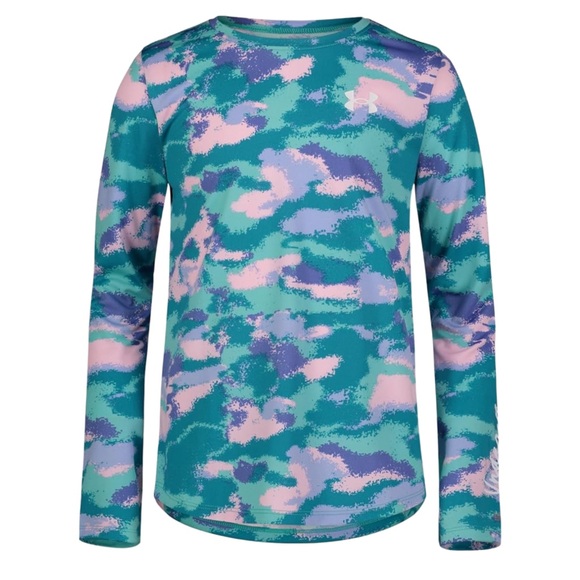 NWOT Under Armour Girls' Outdoor Long Sleeve Tee, Stylish Crew Neckline, UPF 50+ - Picture 1 of 10